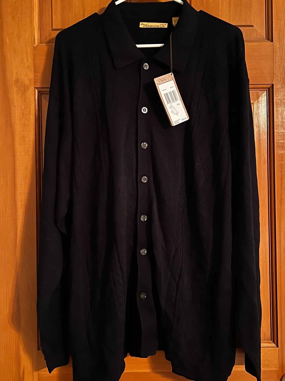 The Havanera Co. Black Jacquard Cardigan Sweater XXL NWT